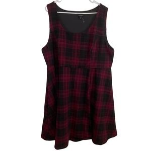 Plaid Textured Skater Dress
